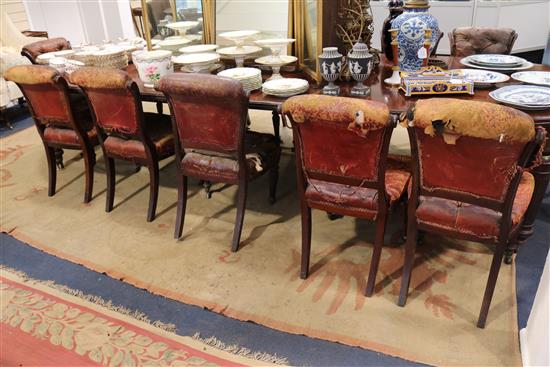 A set of twelve Victorian mahogany dining chairs with the label of Cowton & Sons Ltd,